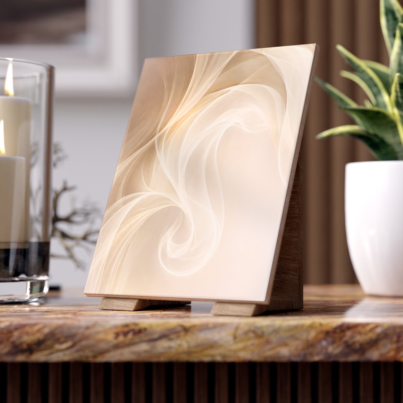 ceramic photo tile neutral swirl abstract wall art (beige cream) ceramic photo tile neutral swirl abstract wall art (beige cream)